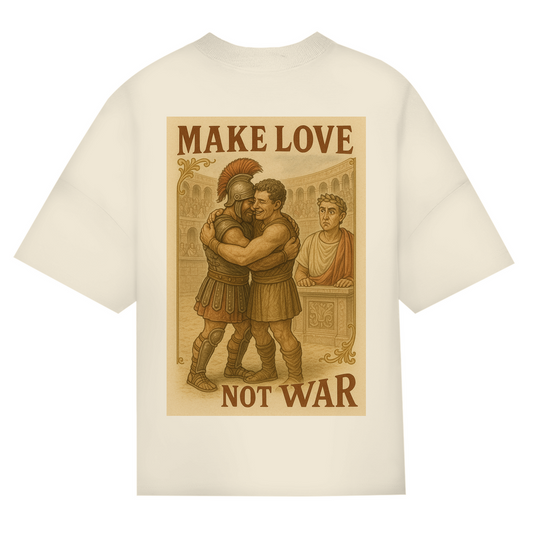 "Make Love Not War" Sand